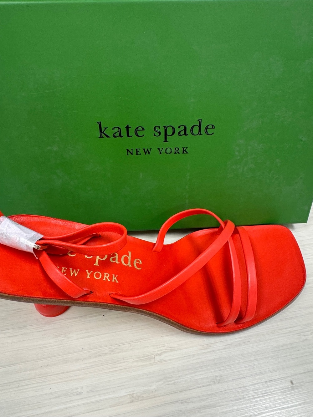 kate spade Red Strappy Square-Toe Sandals